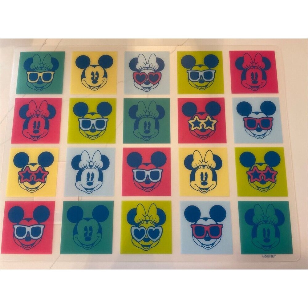 Disney Minnie Mickey Mouse Plastic Placemats 17"x 13" (Set Of 4) Andy Warhol NEW